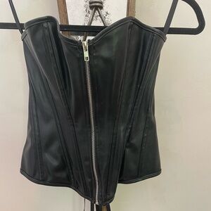 Black Corset Top with Zipper